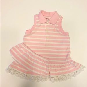 🎀 Ralph Lauren pink striped dress